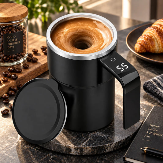 Self-Stirring Mug Rechargeable Magnetic Mixing LCD Temperature