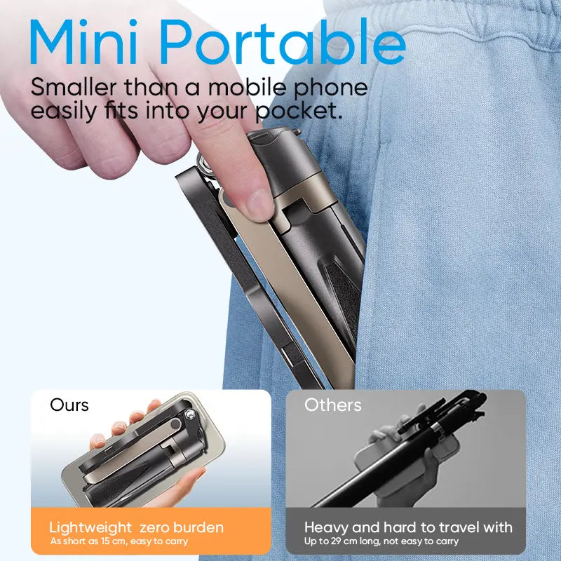 Selfie Stick Magnetic 360° Rotation Wireless Remote