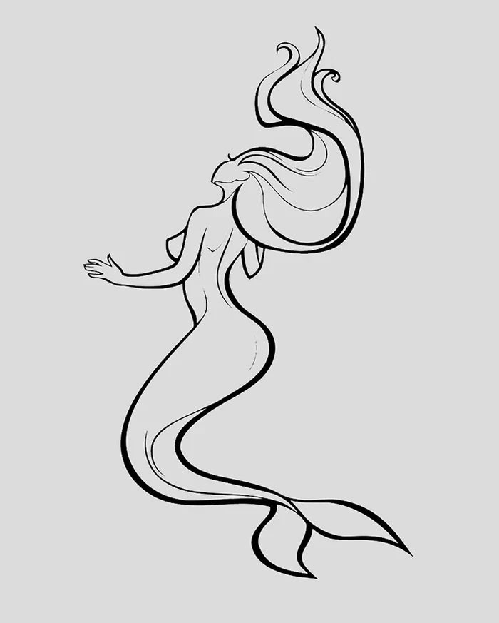 Semi-Permanent Tattoo Mermaid Design 14-Day Wear