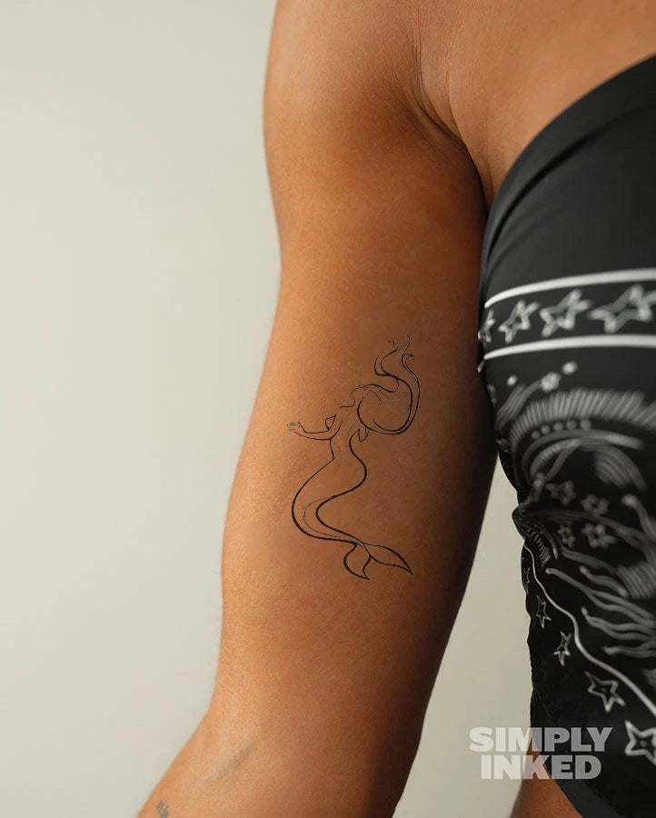Semi-Permanent Tattoo Mermaid Design 14-Day Wear