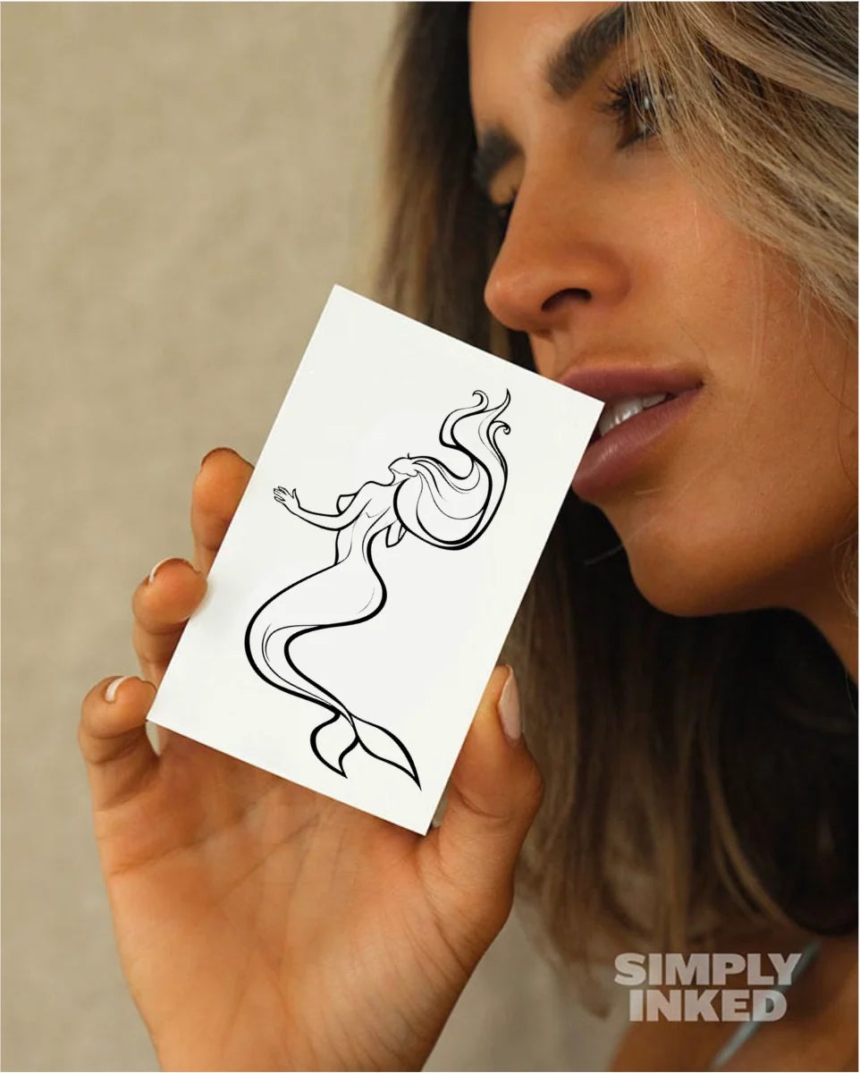 Semi-Permanent Tattoo Mermaid Design 14-Day Wear