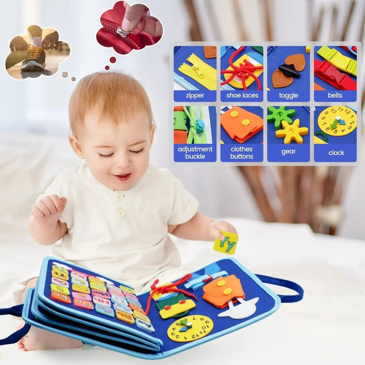 Sensory Activity Board 15 Activities Lightweight Portable