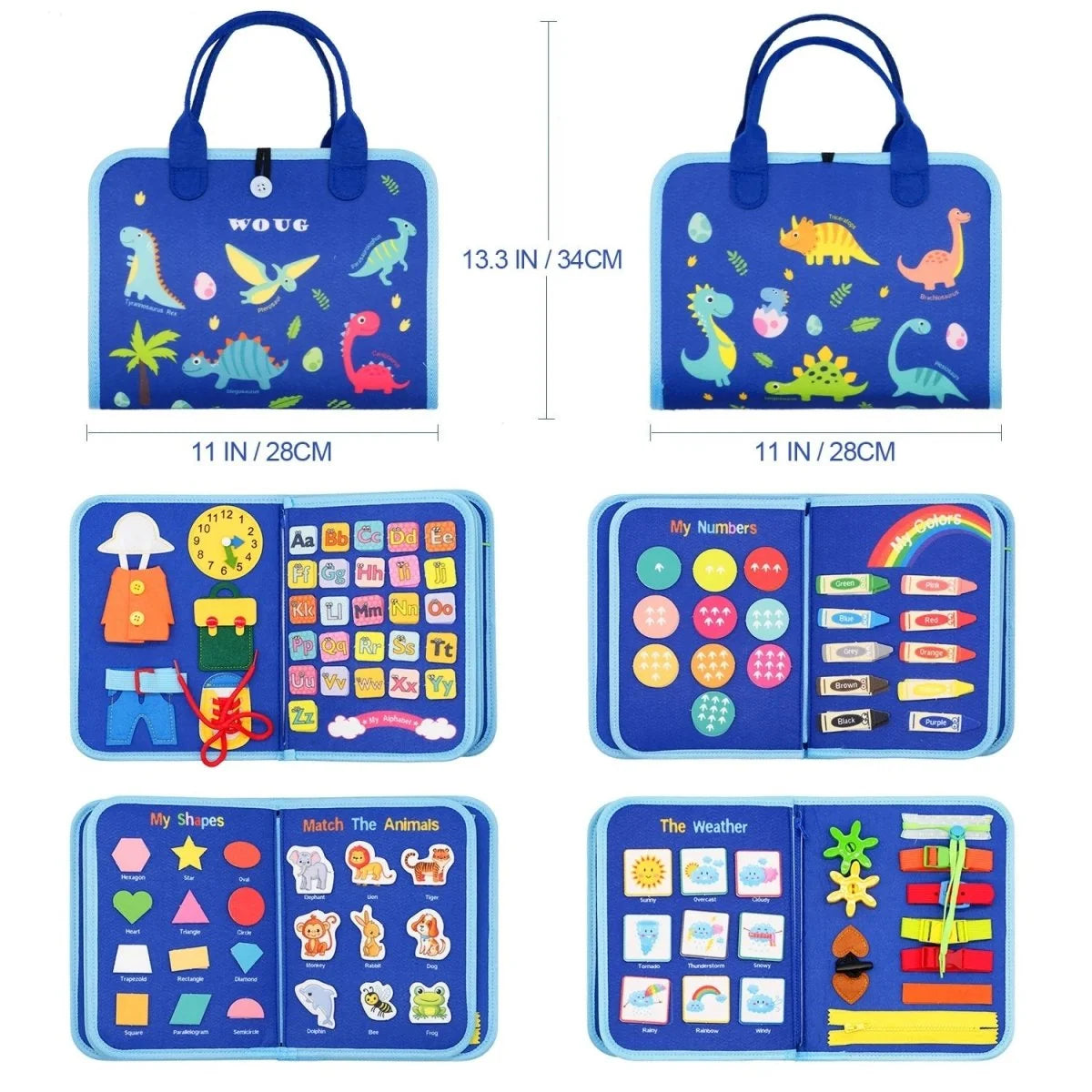Sensory Activity Board 15 Activities Lightweight Portable