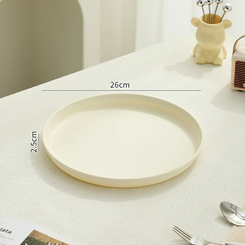 Serving Tray Round Plastic Easy-Clean Surface