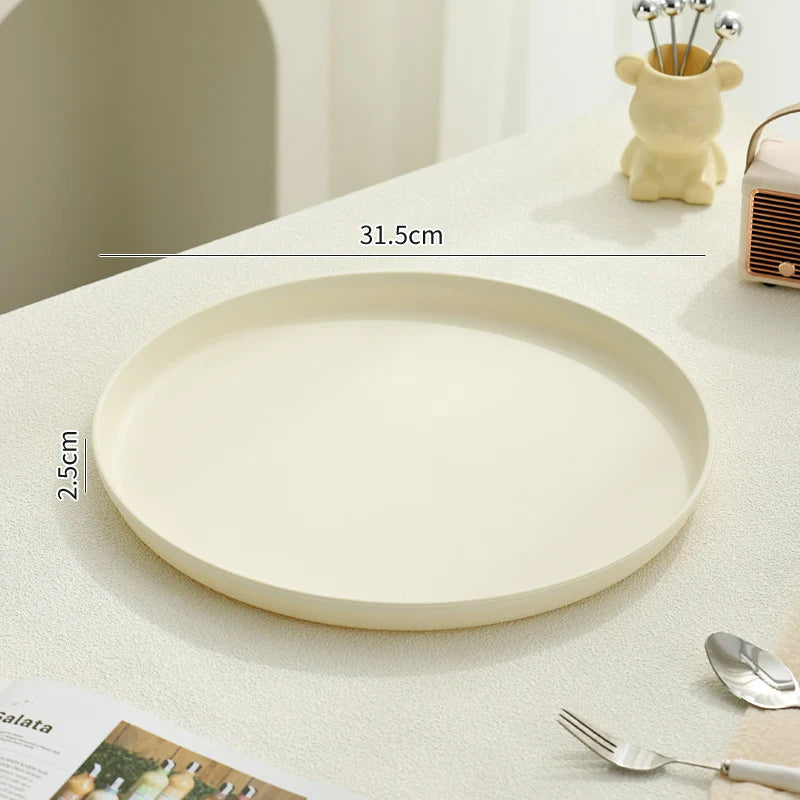 Serving Tray Round Plastic Easy-Clean Surface