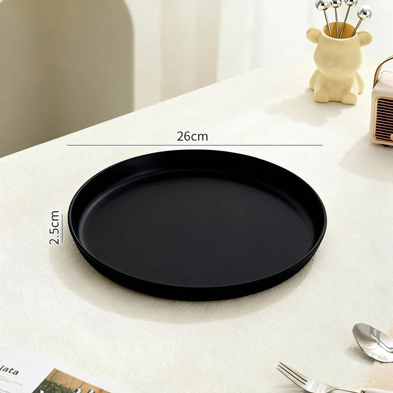 Serving Tray Round Plastic Easy-Clean Surface