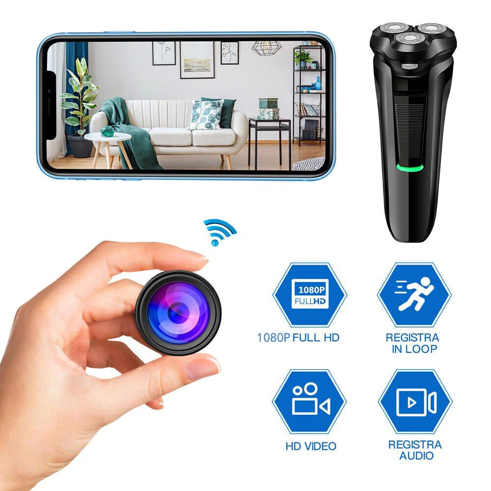Shaver-Style Mini Camera 1080p Wi-Fi Motion Detection