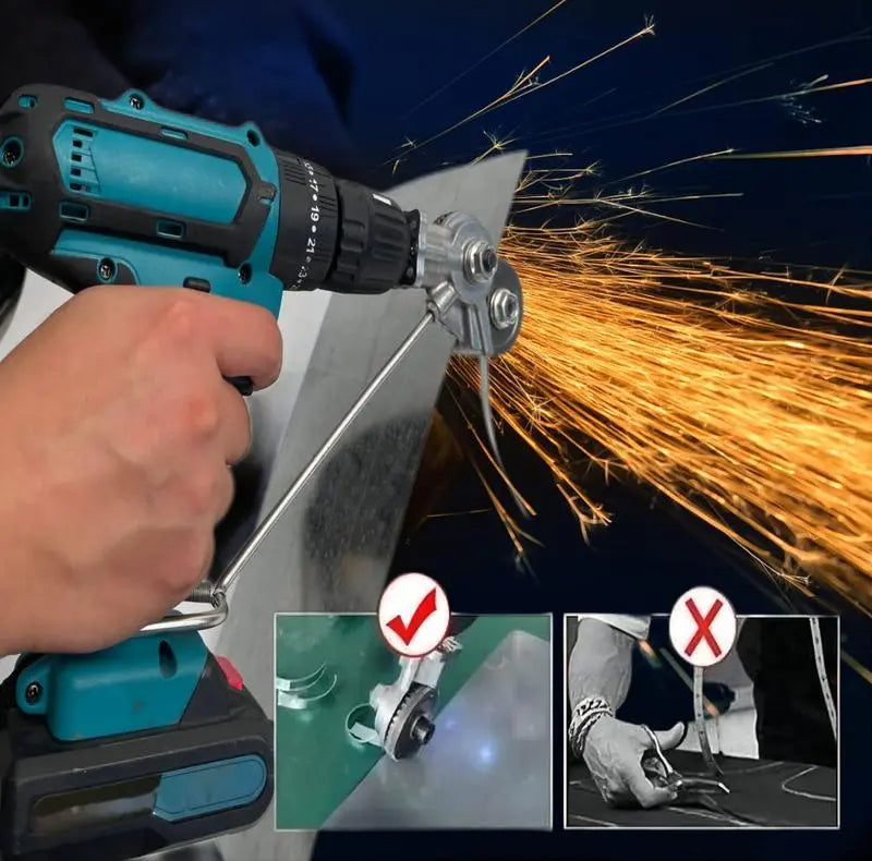 Sheet Metal Cutter Interchangeable Heads Fits Standard Drill Chucks