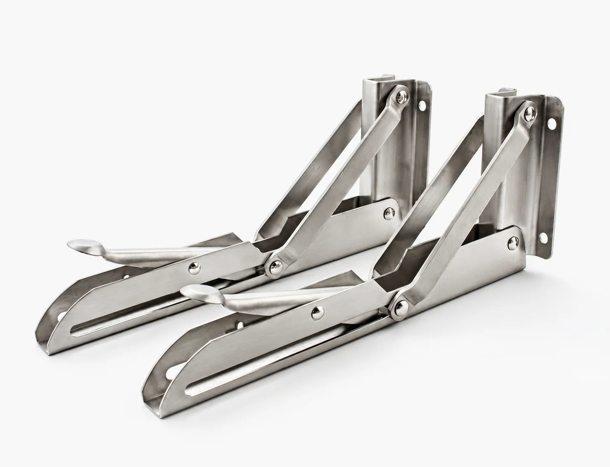 Shelf Brackets Foldable Stainless Steel Set of 2