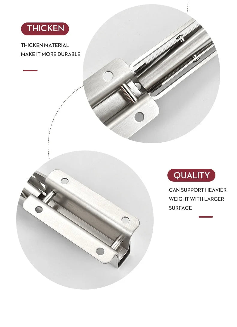 Shelf Brackets Foldable Stainless Steel Set of 2