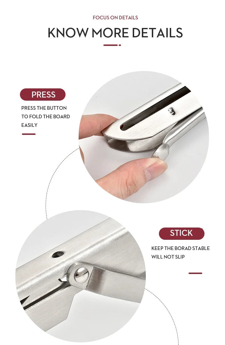 Shelf Brackets Foldable Stainless Steel Set of 2