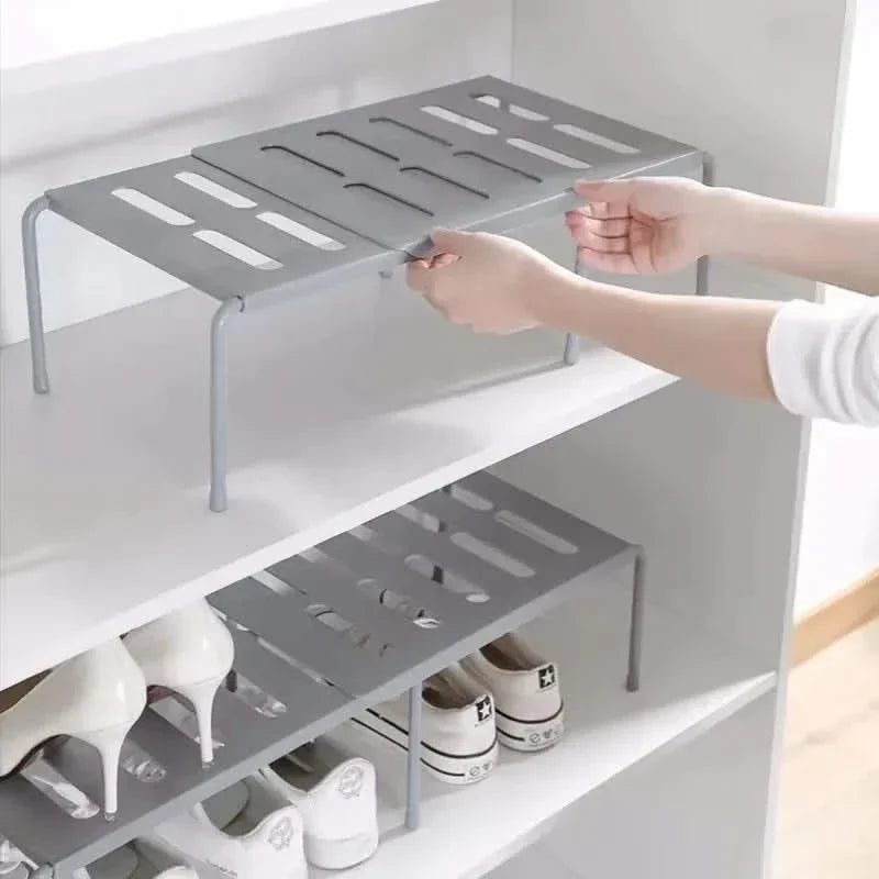 Shoe Rack Adjustable Width Tool-Free Assembly