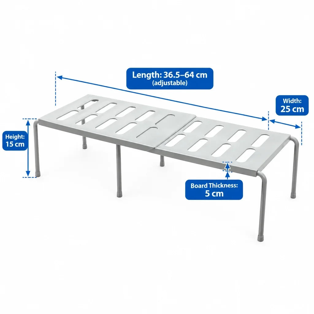 Shoe Rack Adjustable Width Tool-Free Assembly