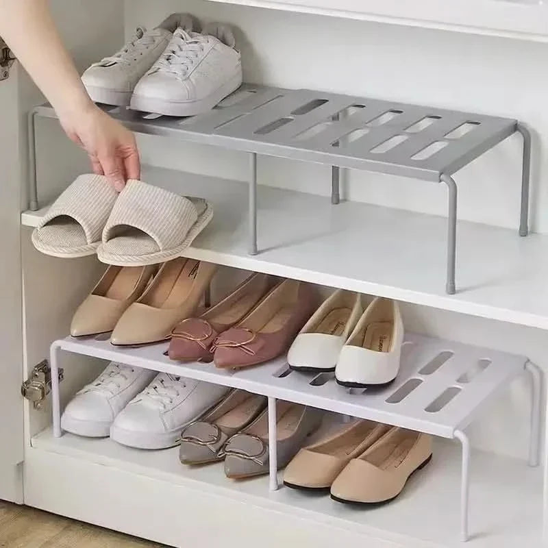 Shoe Rack Adjustable Width Tool-Free Assembly