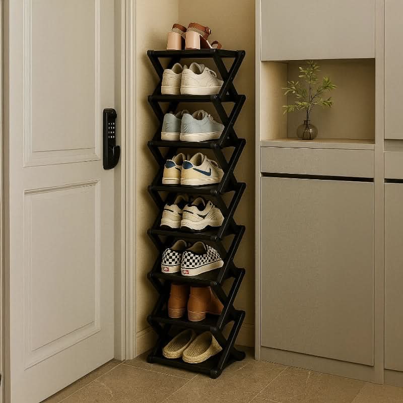 Shoe Rack Bamboo Foldable Space-Saving Storage