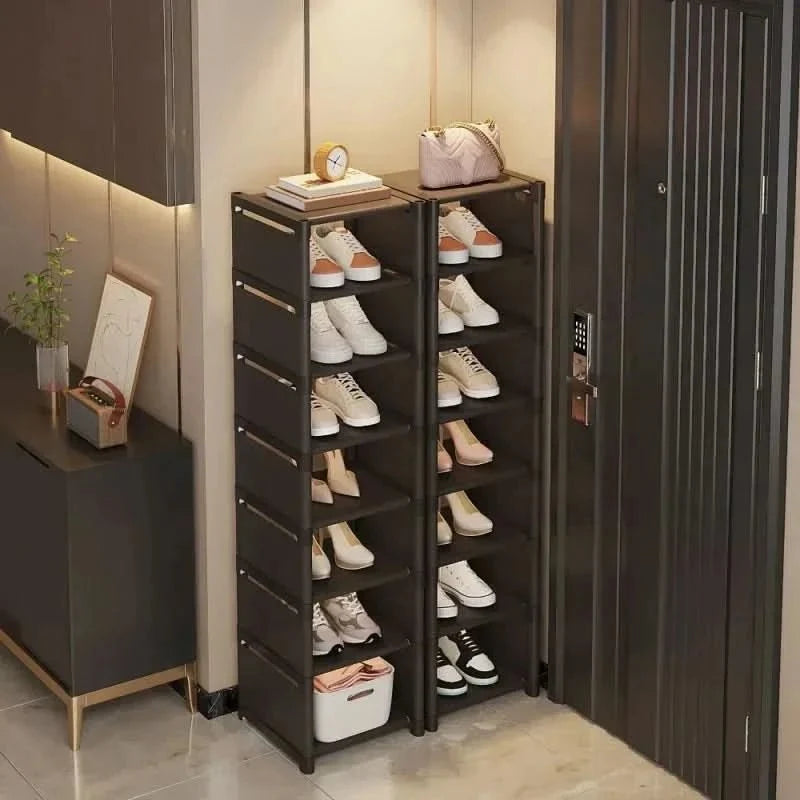 Shoe Rack Space-Saving Corner Design Stackable Tool-Free Assembly