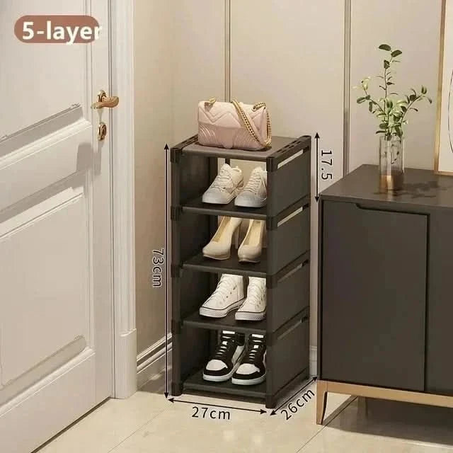 Shoe Rack Space-Saving Corner Design Stackable Tool-Free Assembly