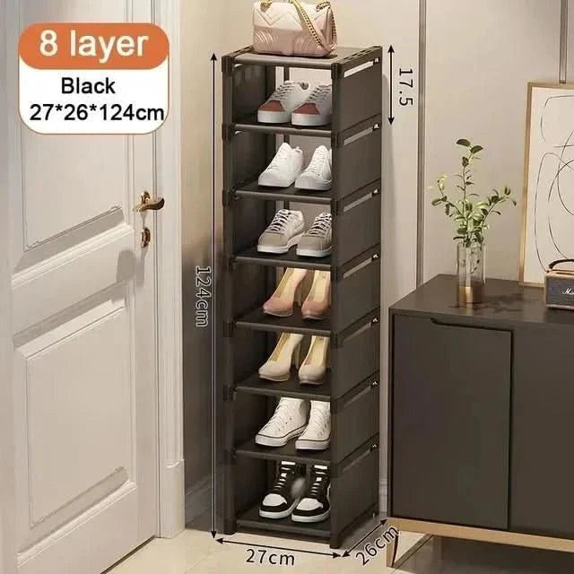 Shoe Rack Space-Saving Corner Design Stackable Tool-Free Assembly