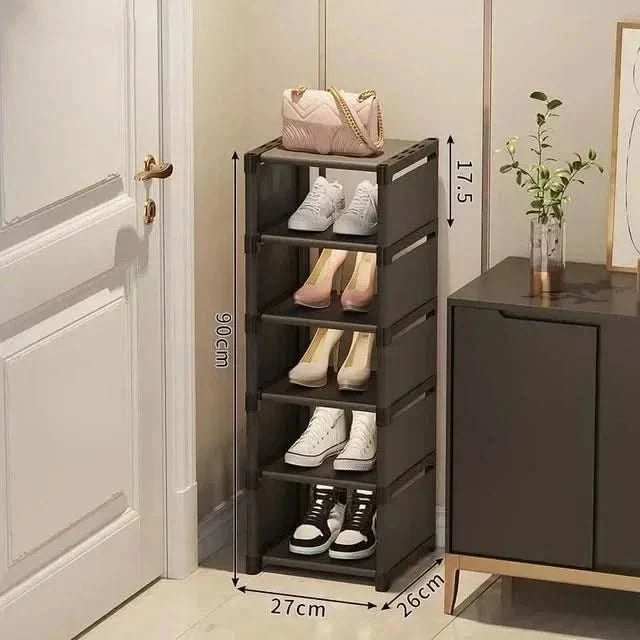 Shoe Rack Space-Saving Corner Design Stackable Tool-Free Assembly