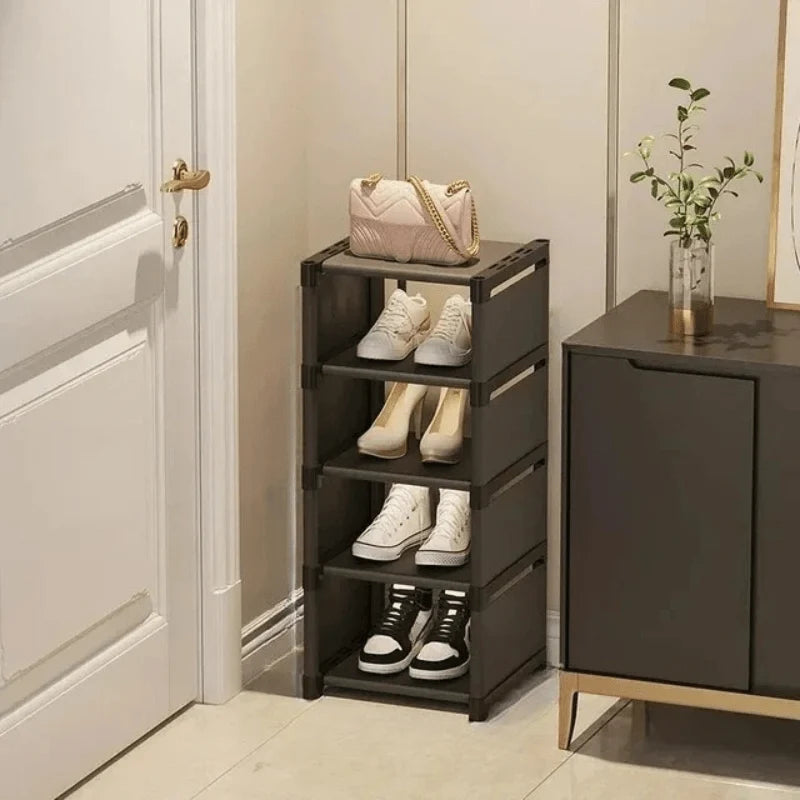 Shoe Rack Space-Saving Corner Design Stackable Tool-Free Assembly