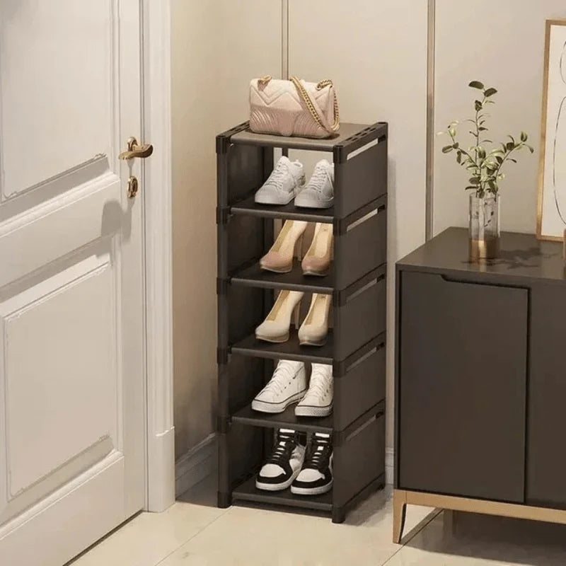 Shoe Rack Space-Saving Corner Design Stackable Tool-Free Assembly