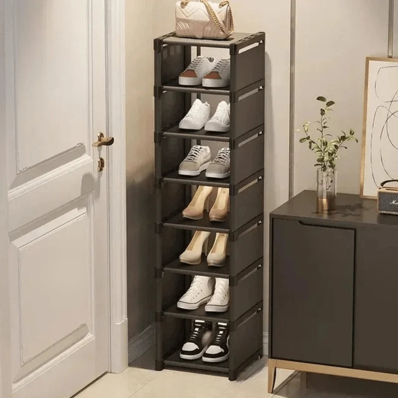Shoe Rack Space-Saving Corner Design Stackable Tool-Free Assembly