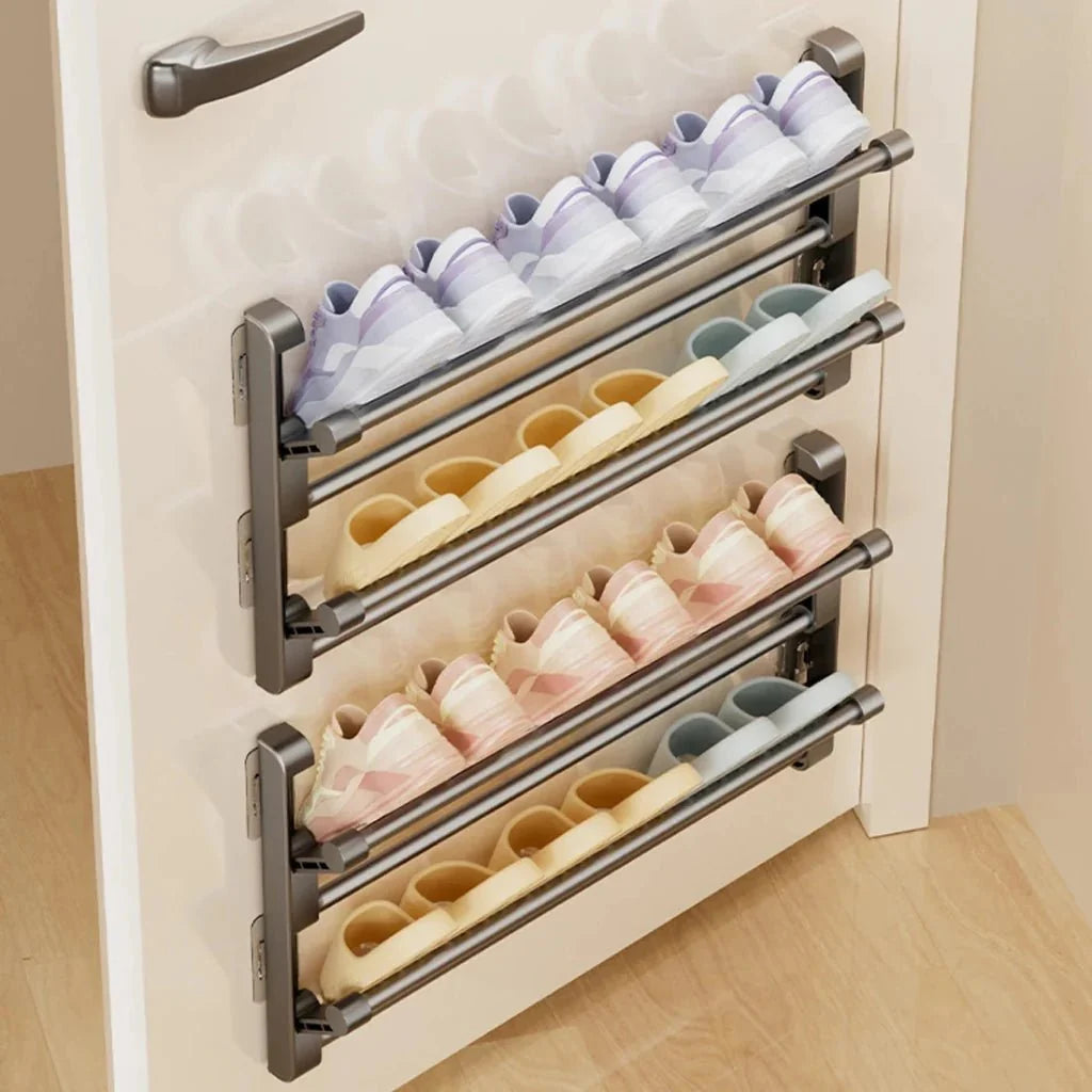 Shoe Rack Wall-Mounted With Integrated Drainage Space-Saving Design