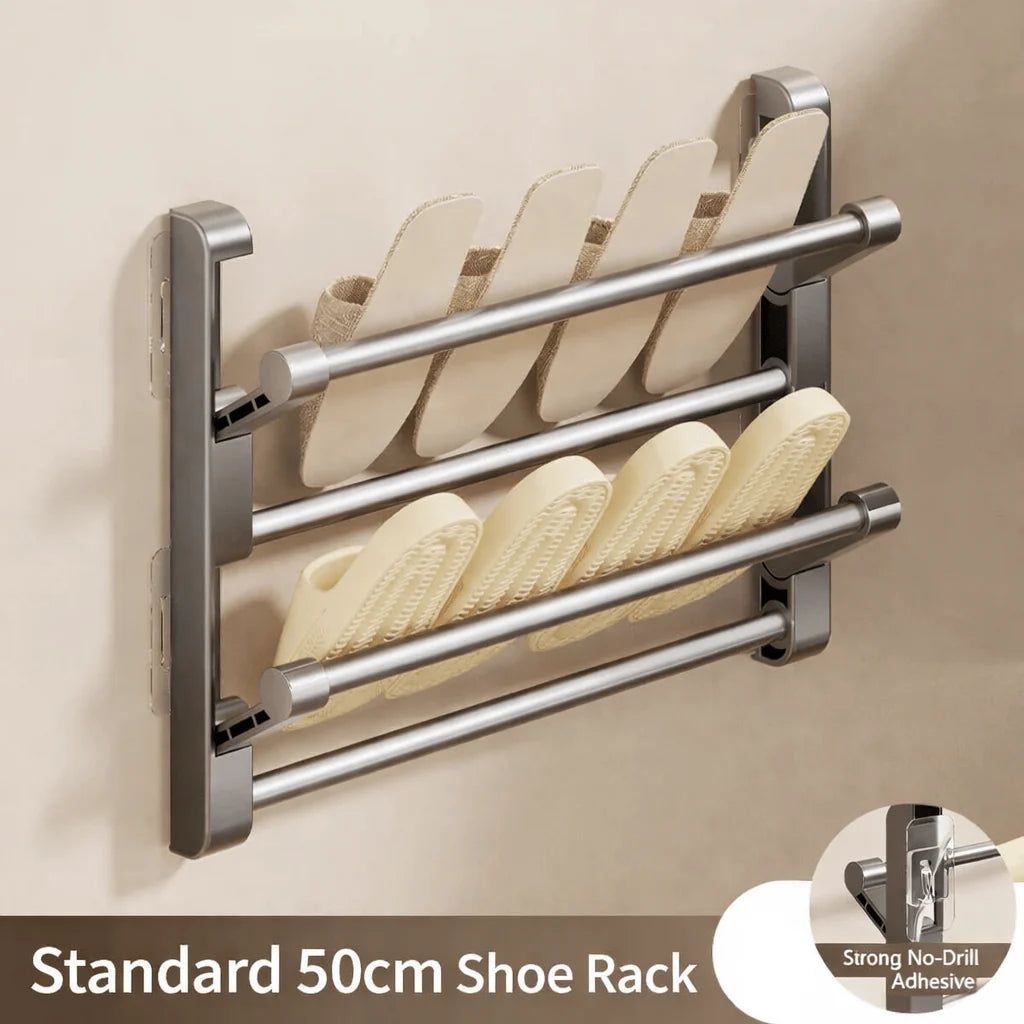 Shoe Rack Wall-Mounted With Integrated Drainage Space-Saving Design