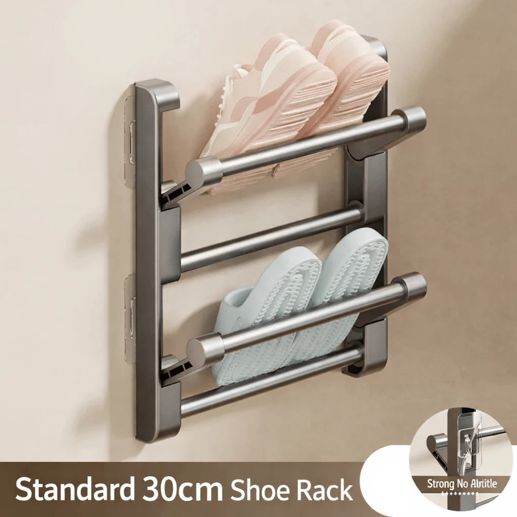 Shoe Rack Wall-Mounted With Integrated Drainage Space-Saving Design