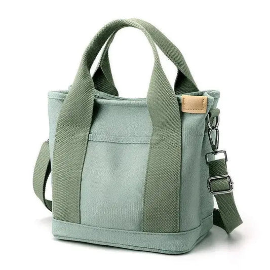 Shoulder Bag Canvas Multiple Inner Pockets & Wide Straps
