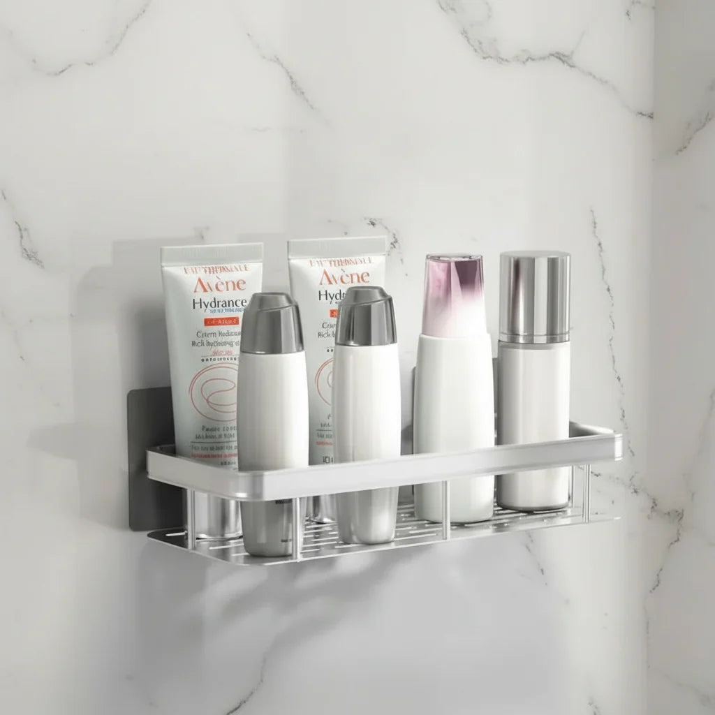 Shower Caddy Stainless Steel No-Drill Adhesive Mount Holds 11 Lb