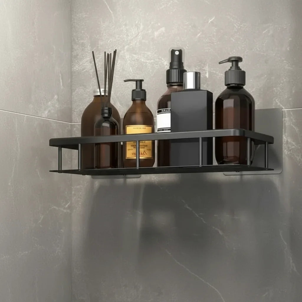 Shower Caddy Stainless Steel No-Drill Adhesive Mount Holds 11 Lb