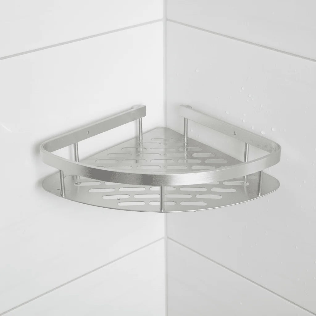 Shower Caddy Stainless Steel No-Drill Adhesive Mount Holds 11 Lb