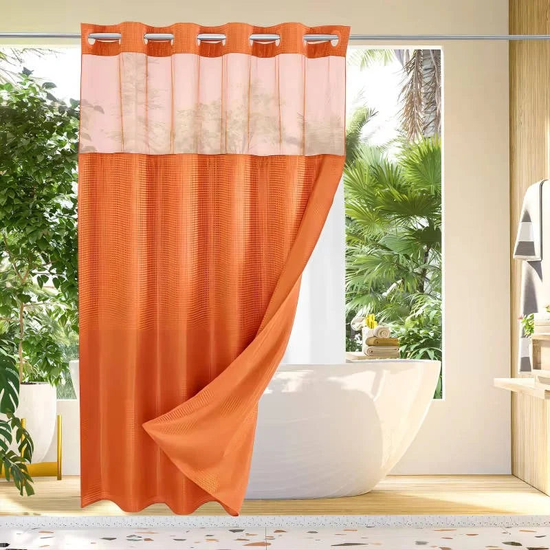 Shower Curtain Hookless Integrated Liner Waterproof