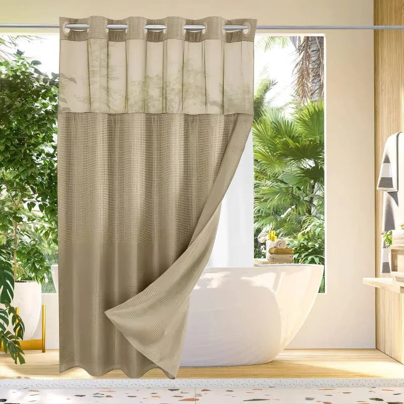 Shower Curtain Hookless Integrated Liner Waterproof