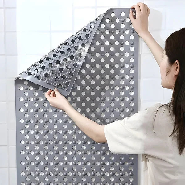 Shower Mat Textured Non-Slip Suction Backing With Drainage Design