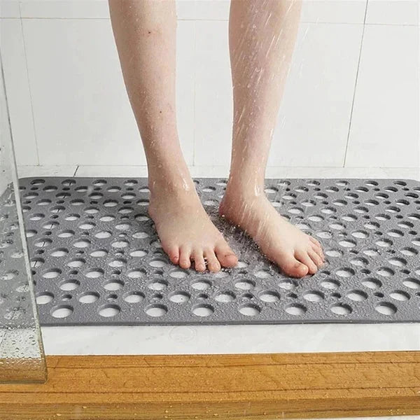 Shower Mat Textured Non-Slip Suction Backing With Drainage Design