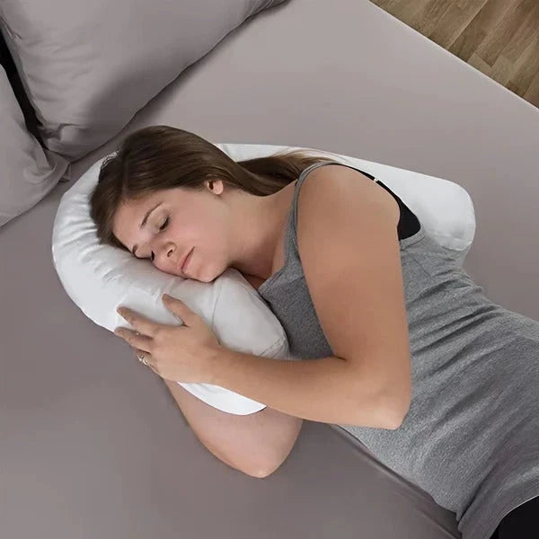 Side Sleeper Pillow Memory Foam Ear Cutout Removable Cover