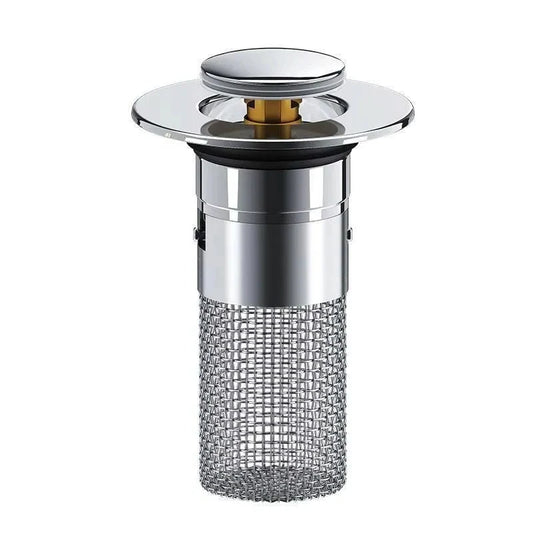 Sink Drain Stopper Press-To-Seal Hair Catcher