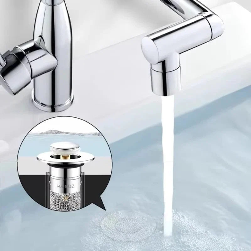 Sink Drain Stopper Press-To-Seal Hair Catcher