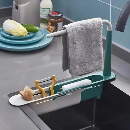 Sink Rack Telescopic Space-Saving Adjustable 12.6 To 17.7 Inches
