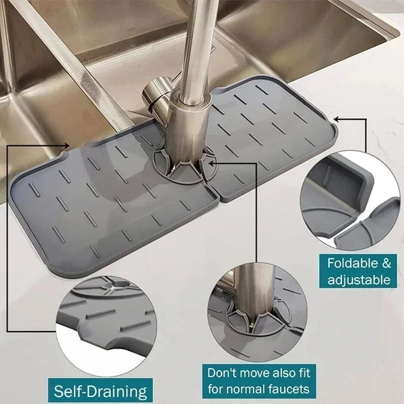 Sink Splash Guard Silicone With Drainage Channels