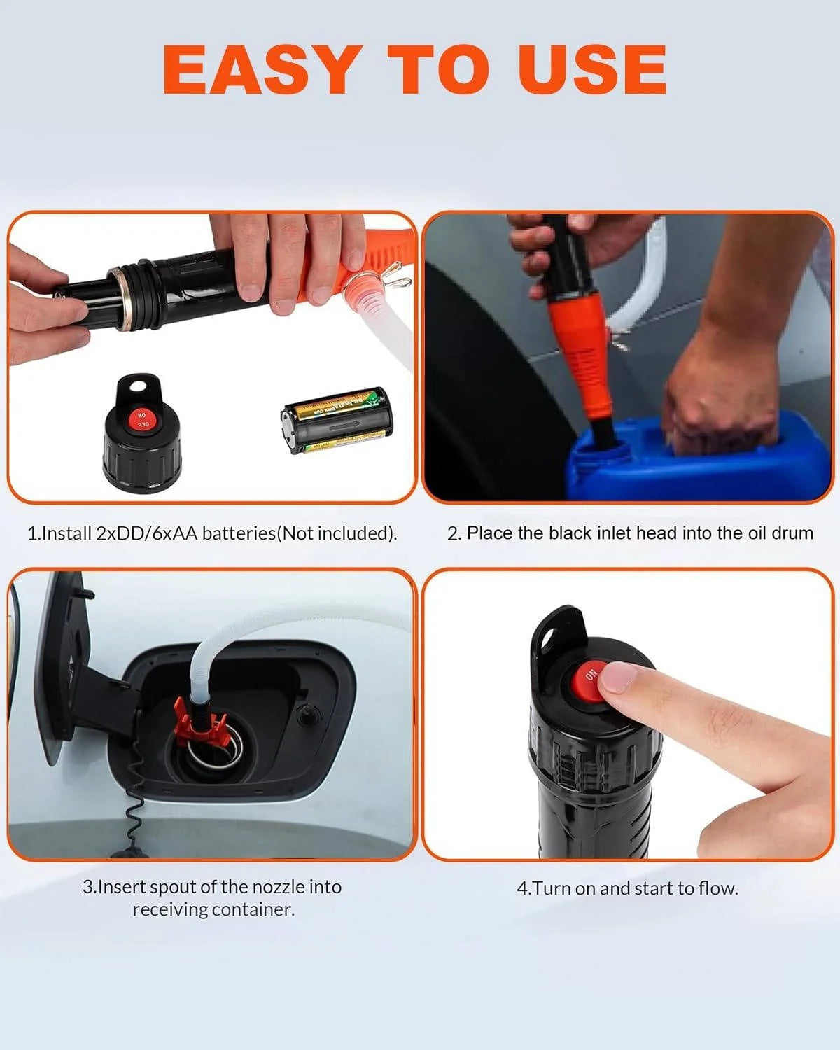 Siphon Pump Battery-Powered Multi-Fluid Extended Reach