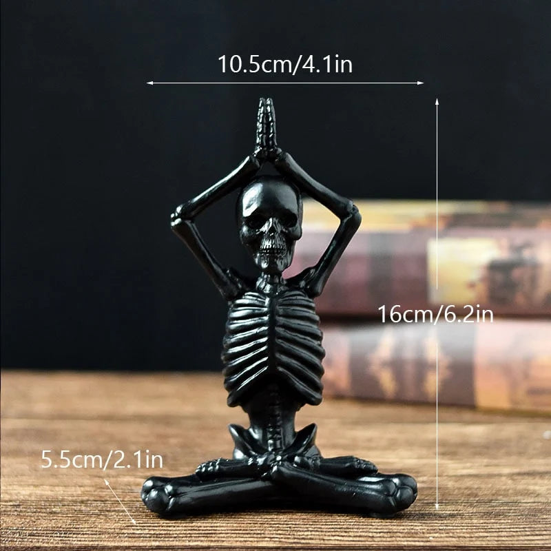 Skeleton Figurine Cast Resin Yoga Pose Decor