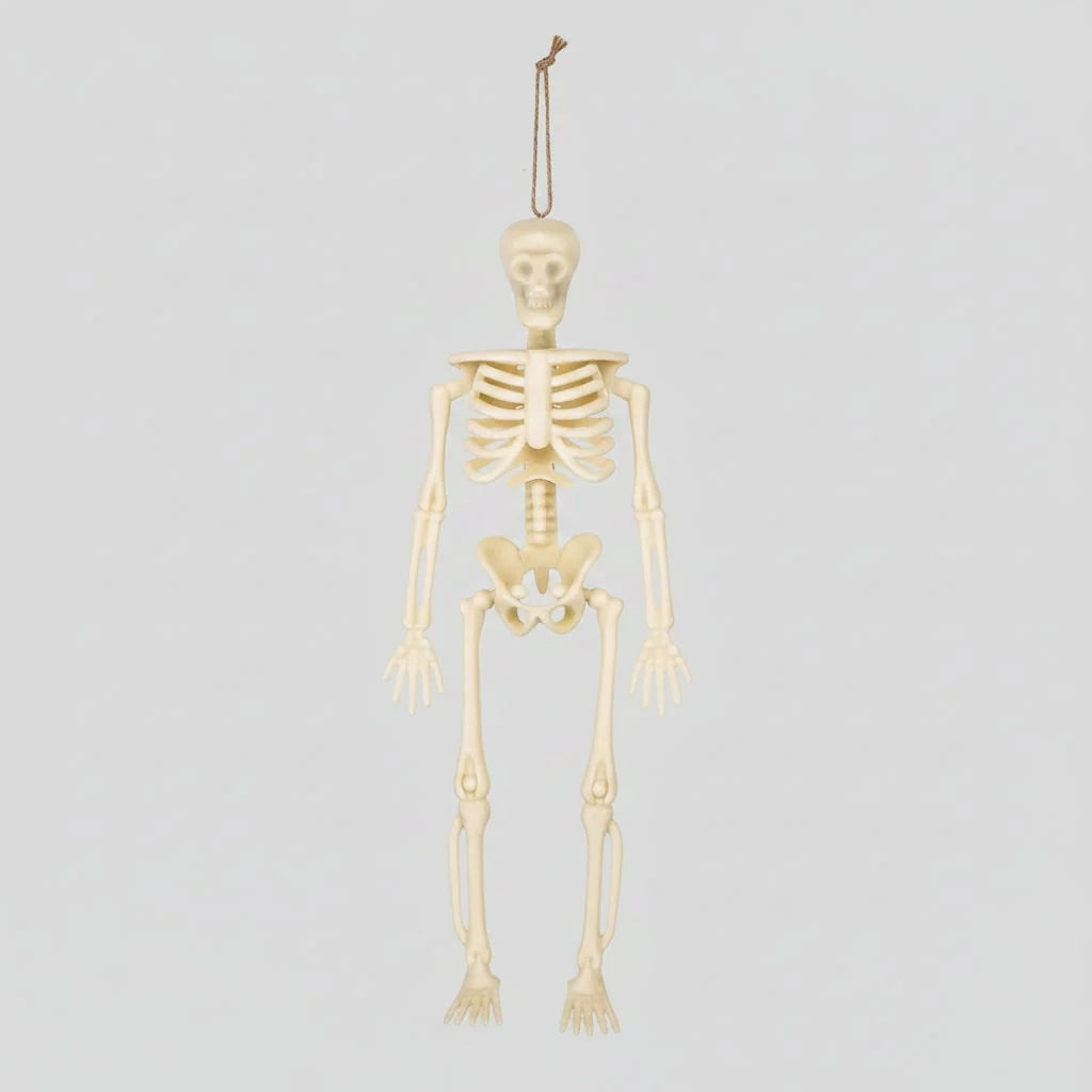 Skeleton Figurines Poseable Plastic With Jute Twine