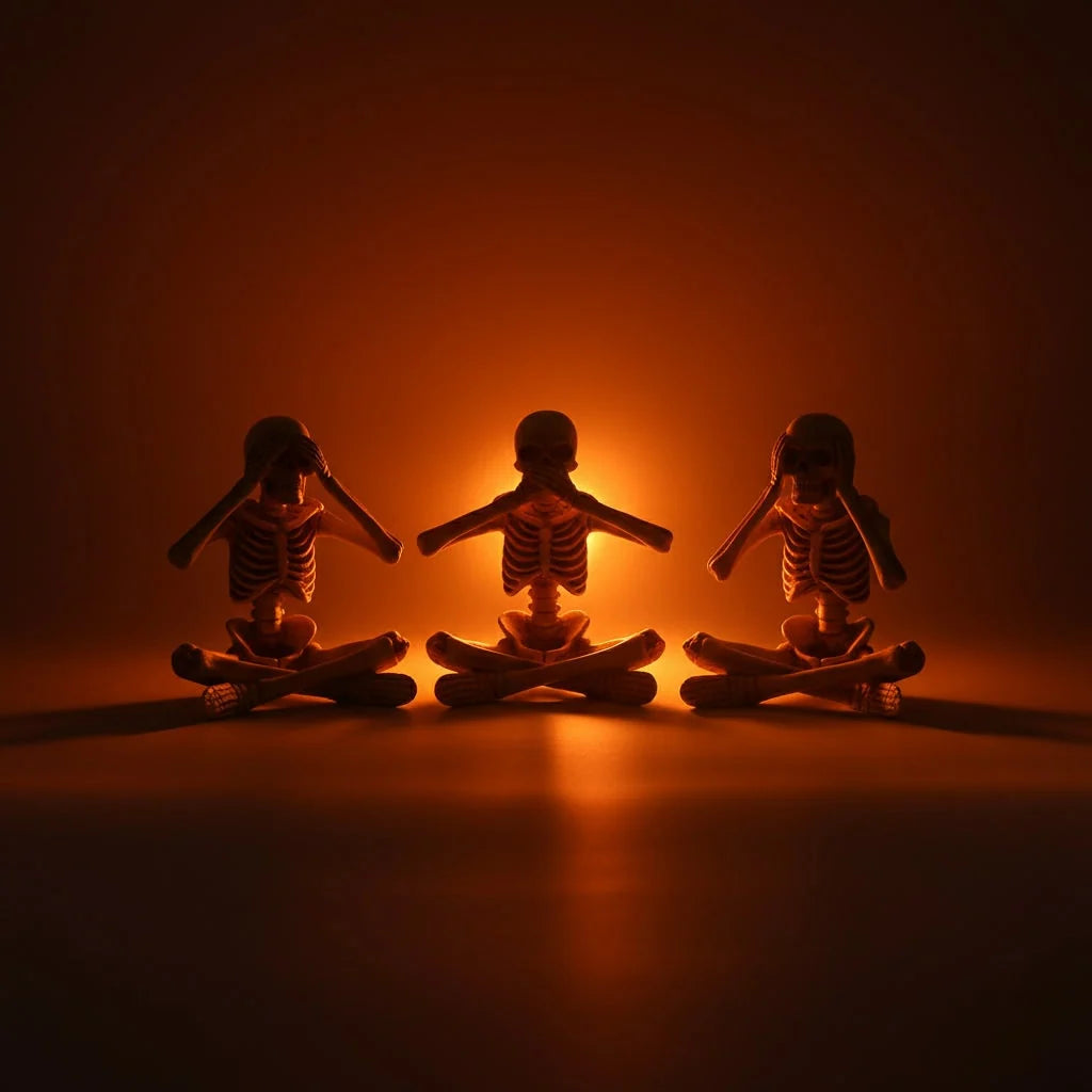 Skeleton Shelf Sitter Figurines Resin Set of 3