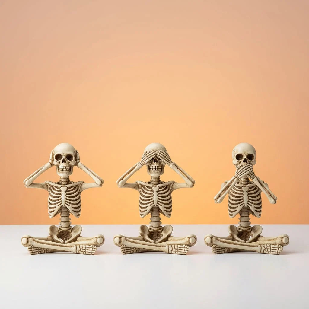 Skeleton Shelf Sitter Figurines Resin Set of 3