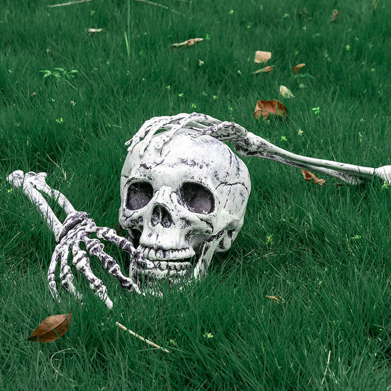 Skeleton Yard Decor 3-Piece Skull & Arm Stakes