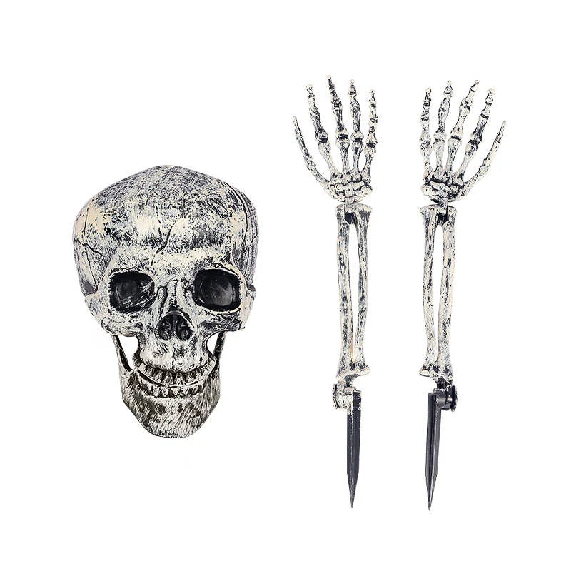 Skeleton Yard Decor 3-Piece Skull & Arm Stakes