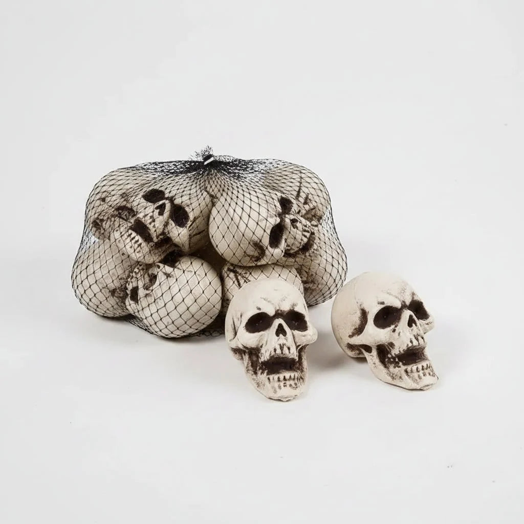Skull Decorations Set of 10 Freestanding Plastic Figures